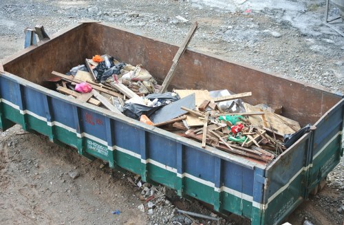 Community members participating in waste disposal