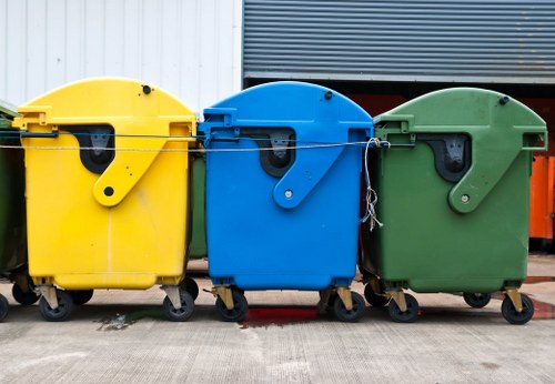 Commercial waste clearance service unloading materials