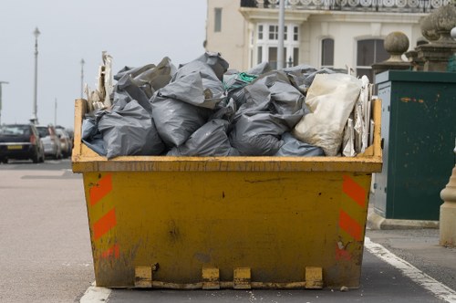 Residents participating in a local clean-up event