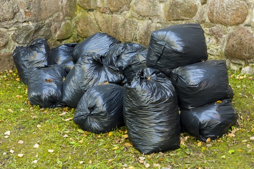 Residents sorting their recyclables for efficient waste management